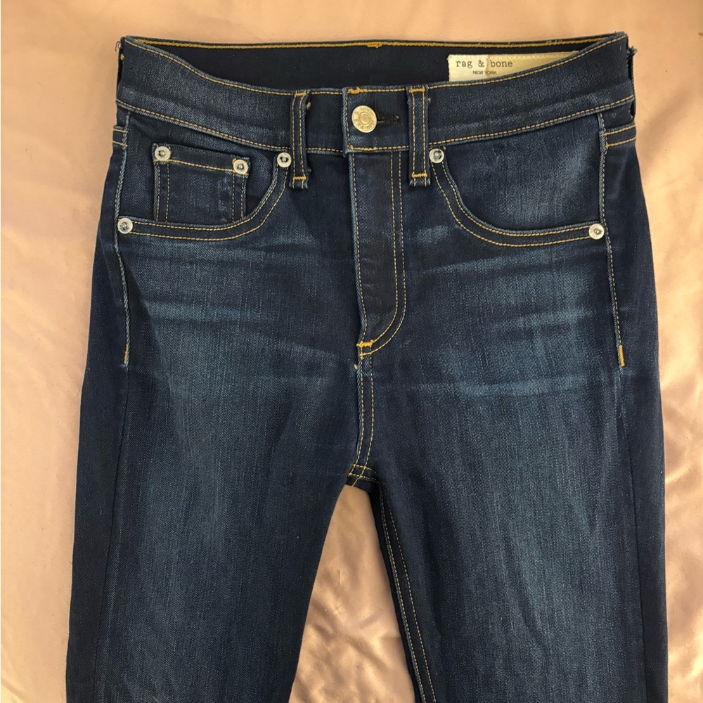 Rag & Bone Nina High Rise Ankle Dark Blue Jeans